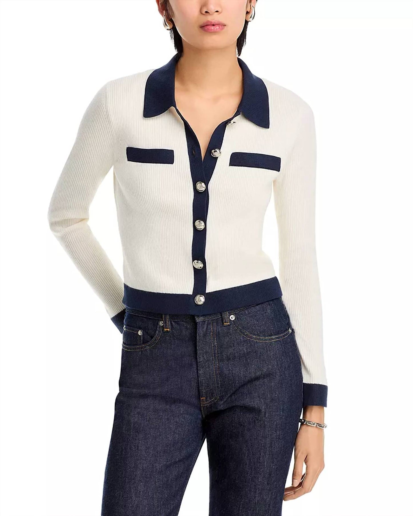 Steve Madden - Ayda Collar Rib Cardigan
