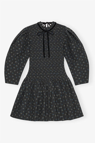 Ganni - Vestido curto de algodão estampado