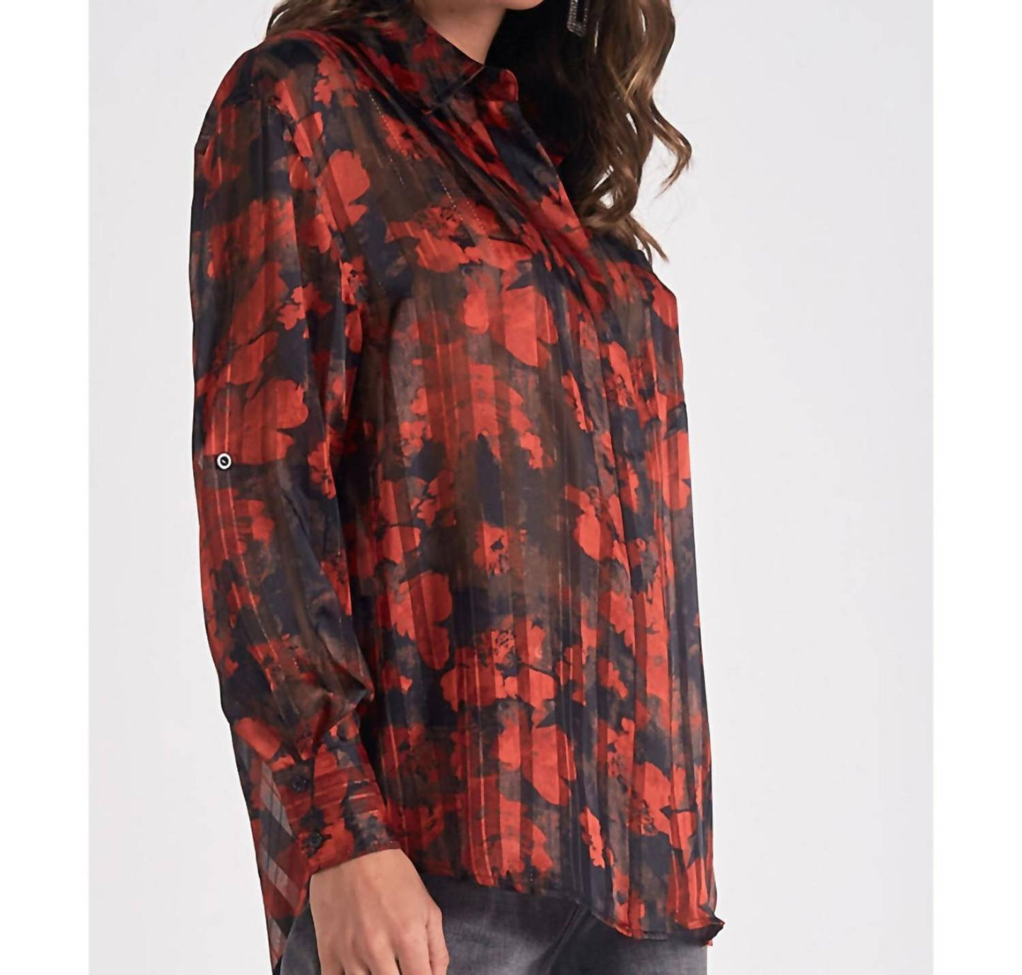 Elan - Long Sleeve Button Up Top
