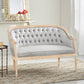 French Country Chesterfield Style Tufted Loveseat