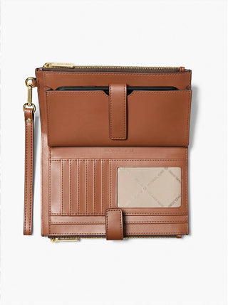 Michael Kors - Jet Set Travel grande com zíper duplo e logotipo da Signature Smartphone Wallet