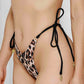 Gigizara - Women's Leopard Luxe Tie Side Bikini Bottom Brazilian Cut & Luxe Shine