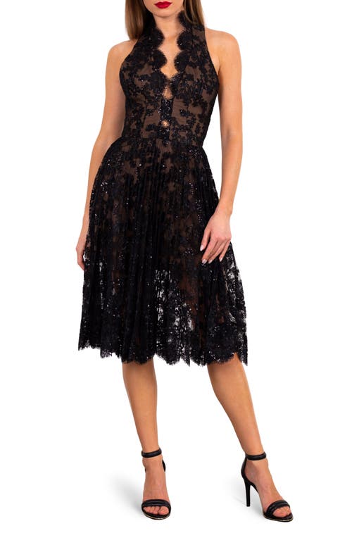HELSI Sophia Embroidered Lace Dress in Black, Size Small Regular