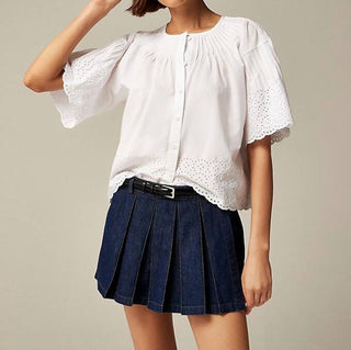 J.Crew - Top Jolie em Popeline de Algodão com Ilhós