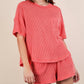 Very J - Oversized Two Tone Double Knit Top & Shorts