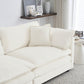 Mid-Century Modern Couch 3-Seater Sofa with Chenille Fabric