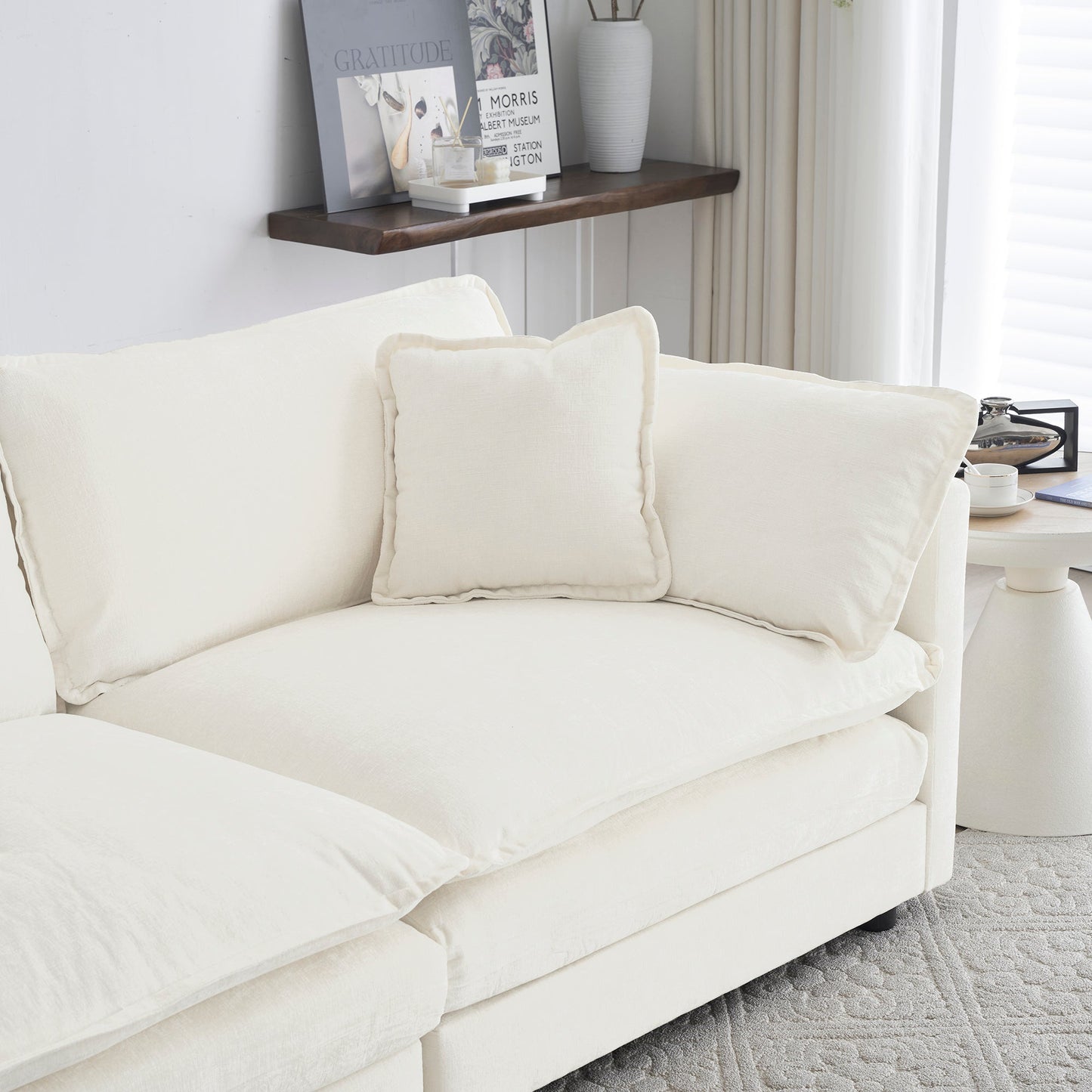 Sofa Set of 2 Chenille Couch, 2+3 Seater Sofa Set Deep Seat Sofa