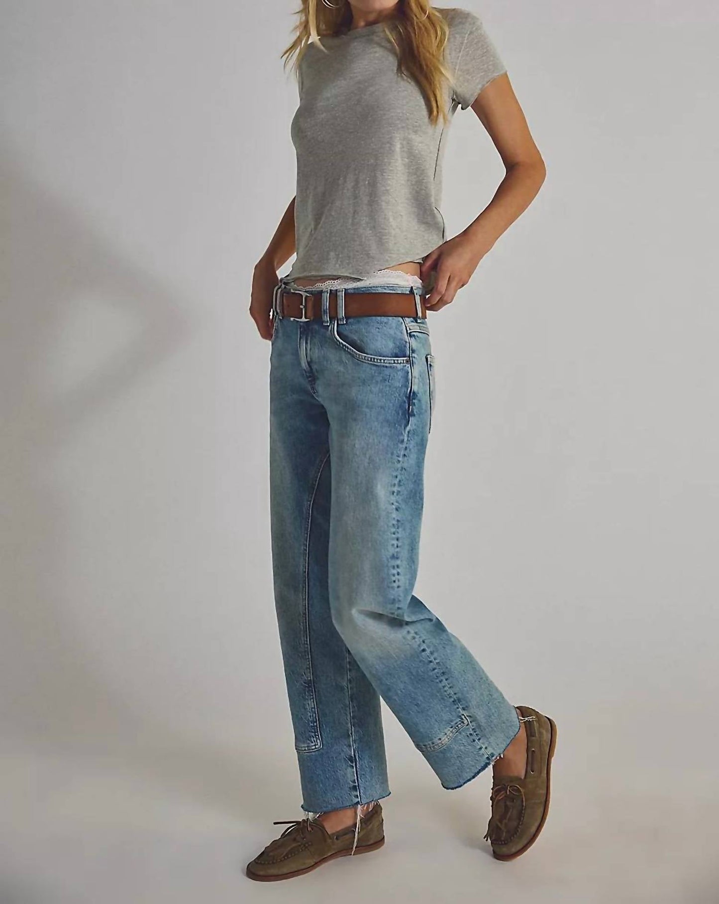 Free People - Risk Taker Mid-rise Straight Leg Jean