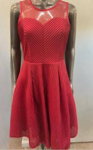 Gracia - Women's Stripe mesh cocktail dress