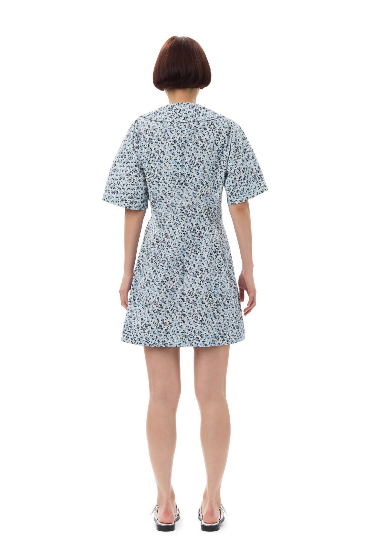 Ganni - Floral Printed Wrap Mini Dress