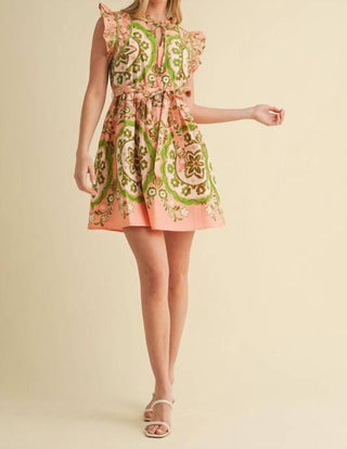 &amp;Merci - Vestido curto estampado com mangas esvoaçantes