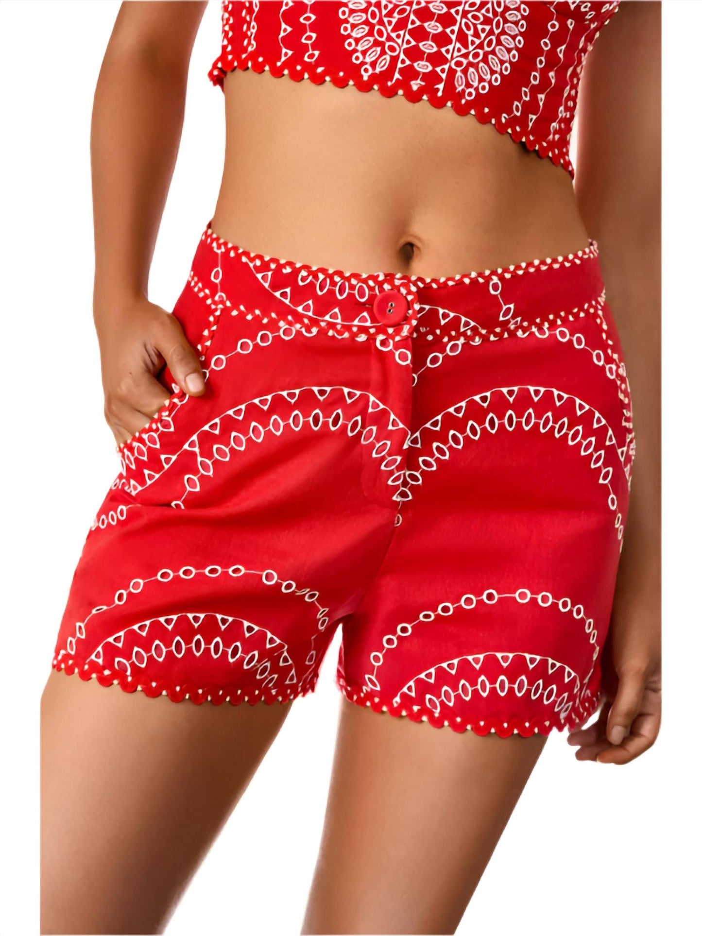 Charo Ruiz - Drea Broderie Anglaise Cotton Shorts