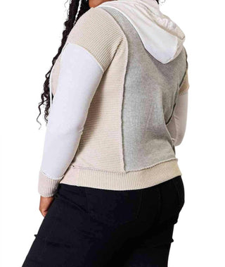 Double Take - Moletom com capuz em blocos de cores chiques e detalhes de costura