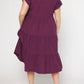 Entro - Ruffle Sleeve Tiered Midi Dress - PLUS
