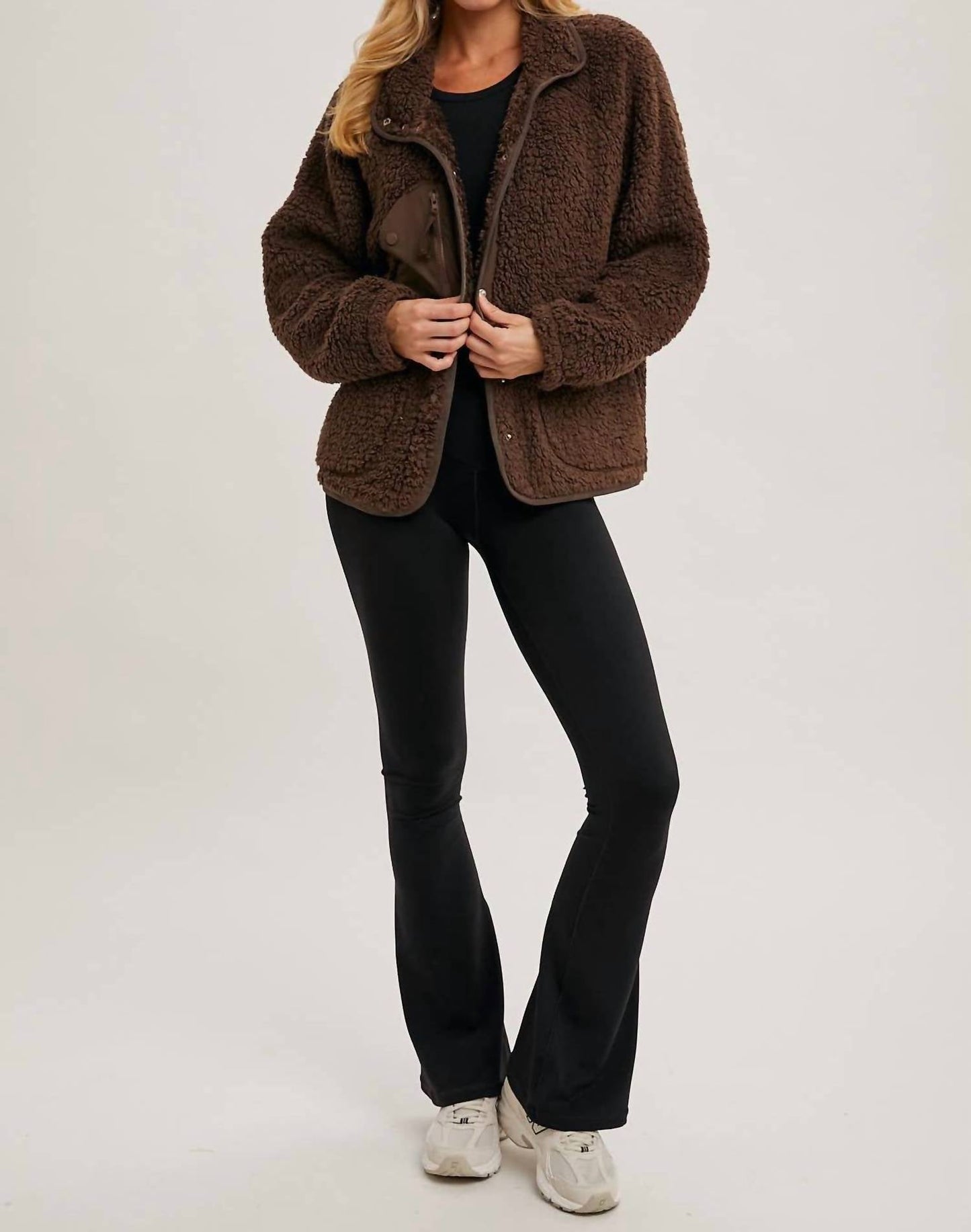 Bluivy - Women's Button Down Fleece Sherpa Jacket