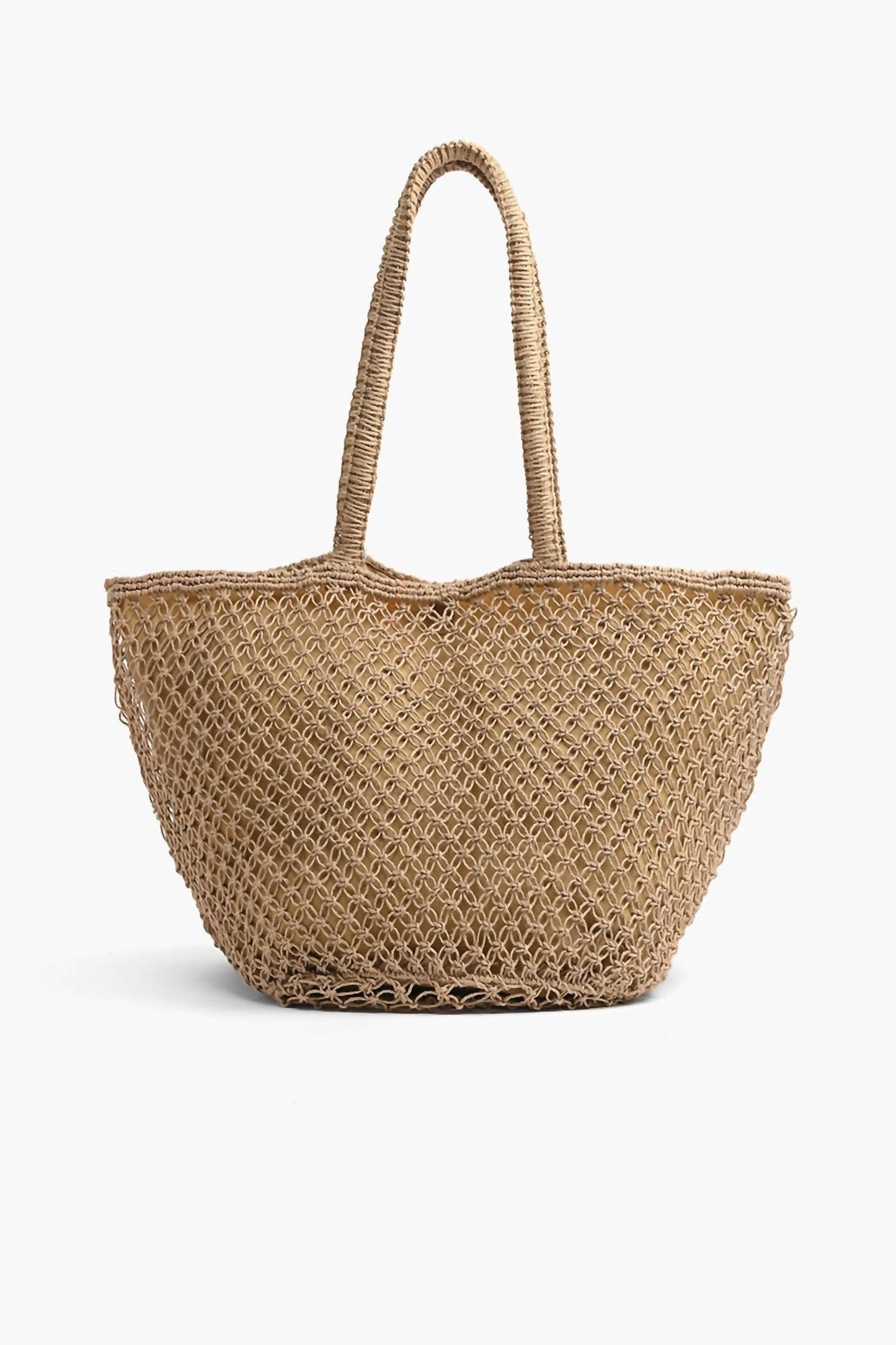 America & Beyond - Women's Beach Please Beaded Macrame Tote Bag