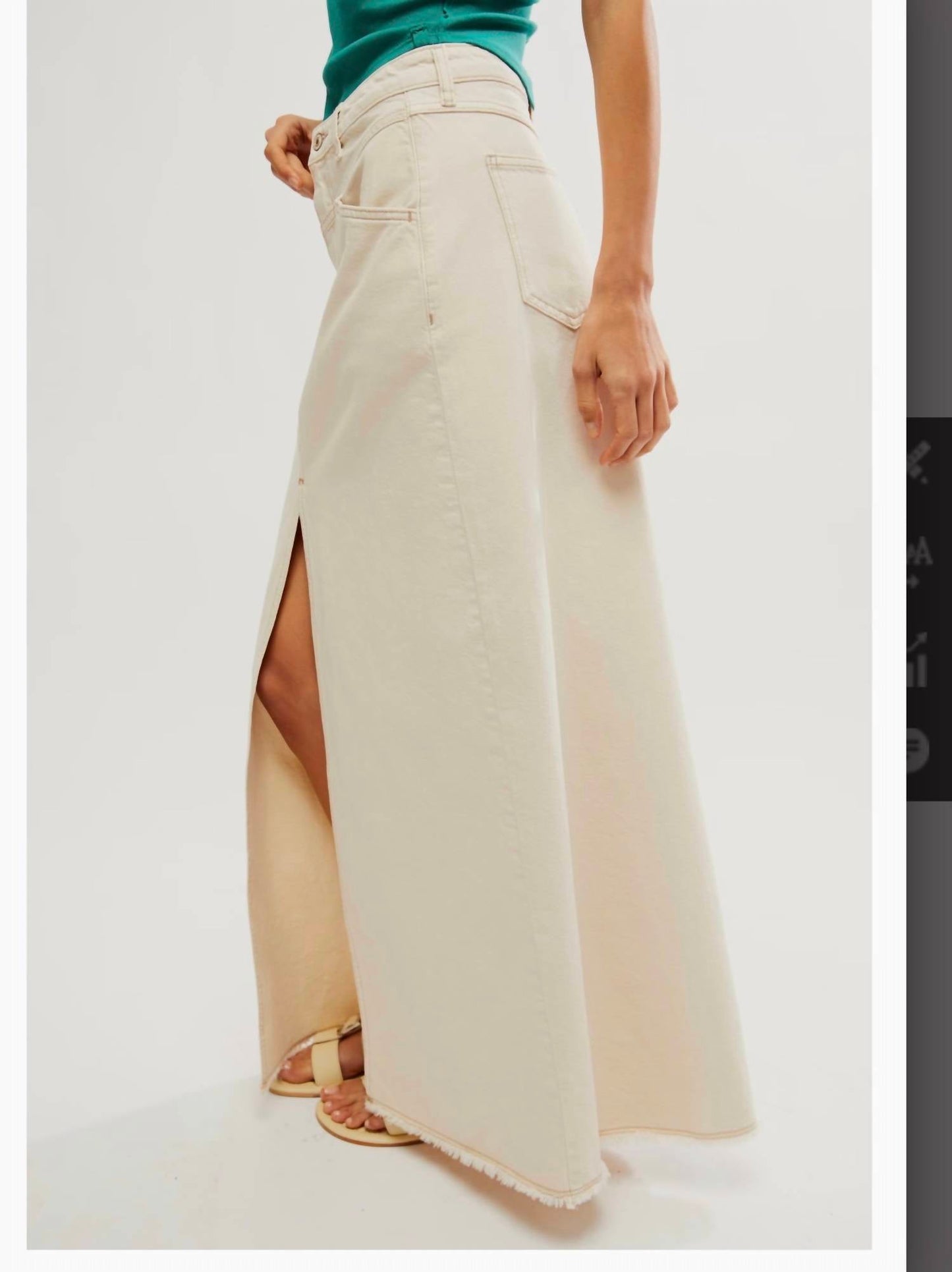 Free People - Come as you are denim maxi Skirt