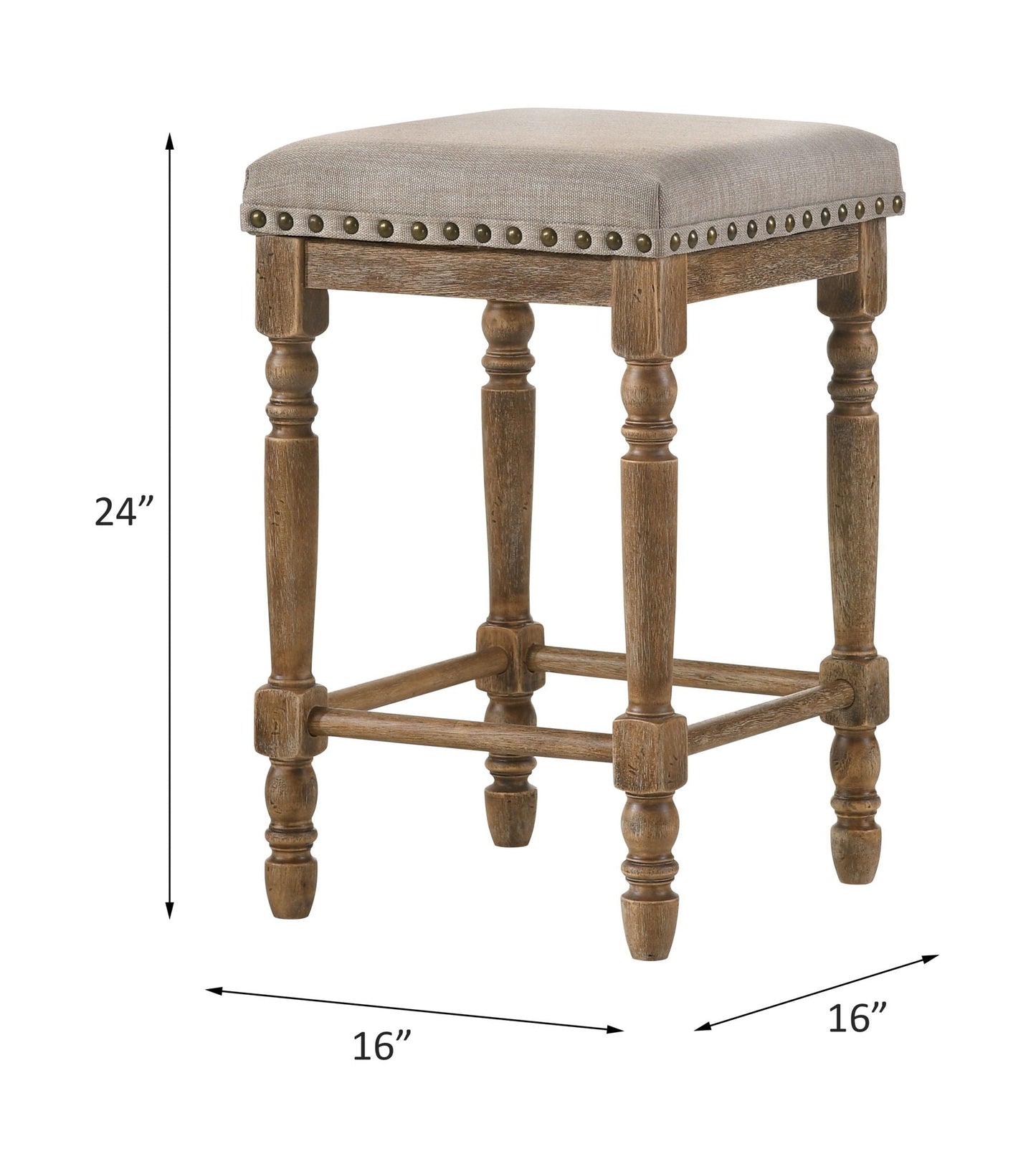 Farsiris Weathered Counter Height Stool Set of 2 - Beige