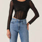 Astr - Kezia Long Sleeve Mesh Corset Top