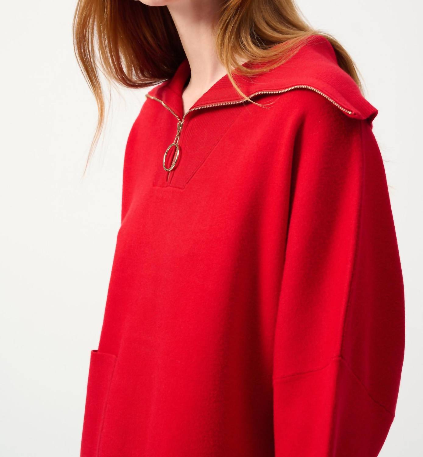 Joseph Ribkoff - Zip Front Dolman Sleeve Boxy Sweater
