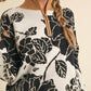 &Merci - Floral Mock Neck Half Zip Sweater