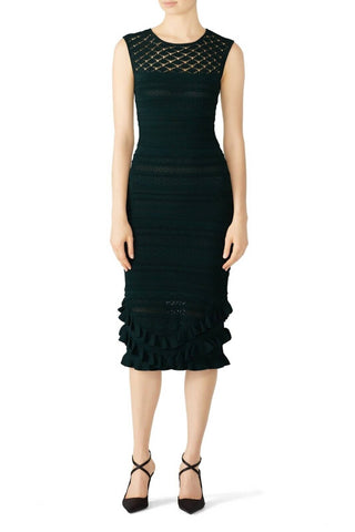 Sachin &amp; Babi - Vestido justo sem mangas com babados e malha Skye