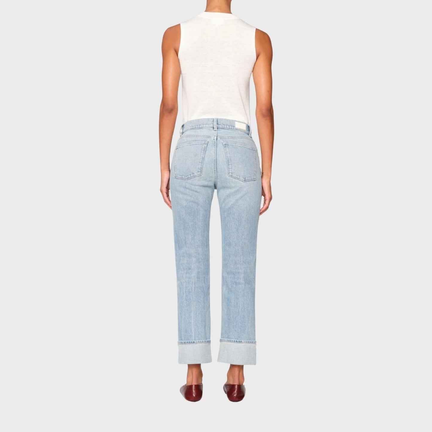 Dl1961 - Feminino - Calça jeans reta com punho e cintura alta Patti