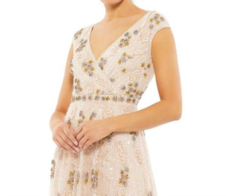Mac Duggal - Vestido com manga curta e detalhes embelezados