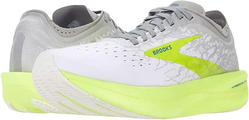 Tênis de corrida Brooks Hyperion Elite II cinza/amarelo tamanho 11,5 EUA
