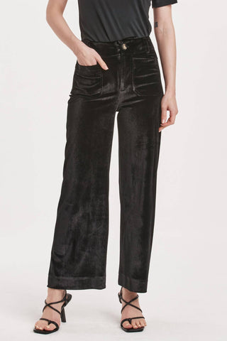 Another Love - Anahi Velvet Flare Leg Cropped Pants