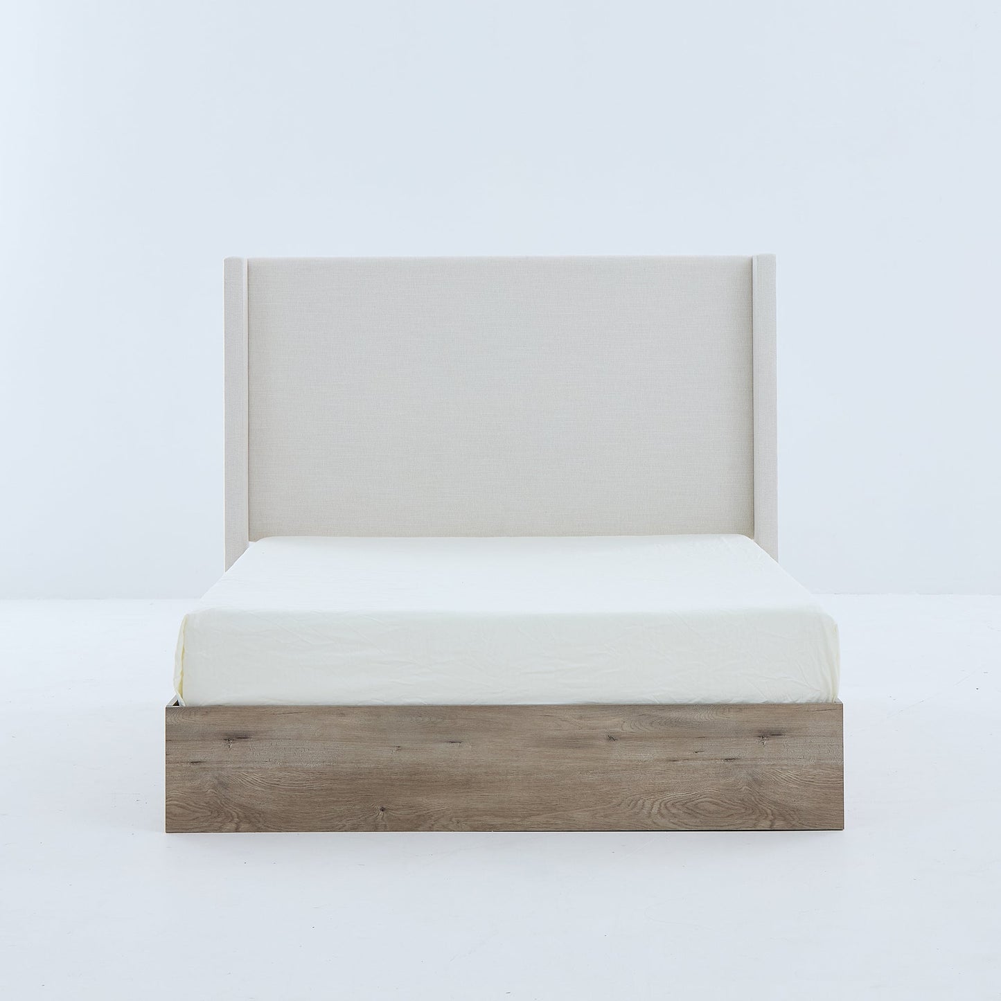 Shelton Upholstered Wingback Bed with 54-inch High Headboard