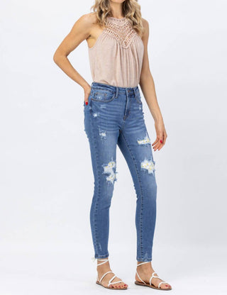 Judy Blue - Calça Jeans Skinny Lemon Patch de Cintura Alta