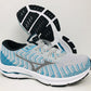 Tênis de corrida Mizuno Wave Rider 24 Knit feminino, azul, tamanho 12 D(W) EUA