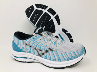 Tênis de corrida Mizuno Wave Rider 24 Knit feminino, azul, tamanho 12 D(W) EUA