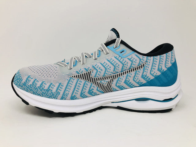 Tênis de corrida Mizuno Wave Rider 24 Knit feminino, azul, tamanho 12 D(W) EUA