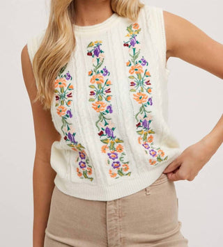 Bluivy - Storybook Garden Sleeveless Sweater Top