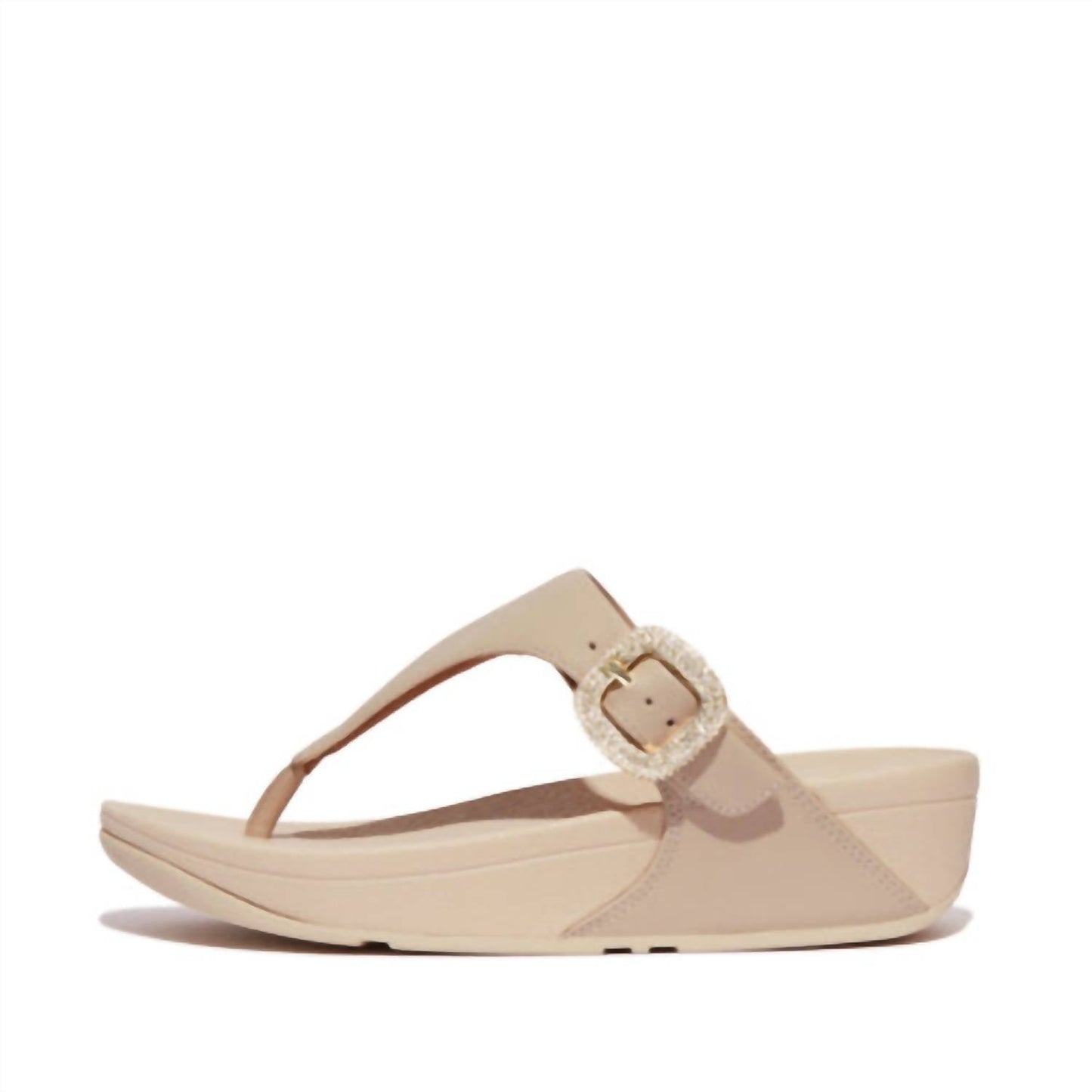 Fitflop - Women's Lulu Crystal Toe Post Buckle Leather Sandal
