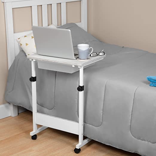 Mesa de cabeceira ajustável com rodas (uso hospitalar e médico domiciliar) 