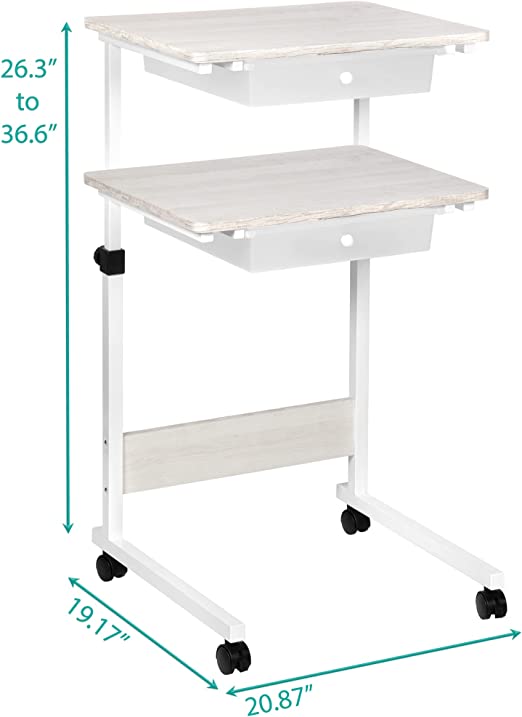 Mesa de cabeceira ajustável com rodas (uso hospitalar e médico domiciliar) 