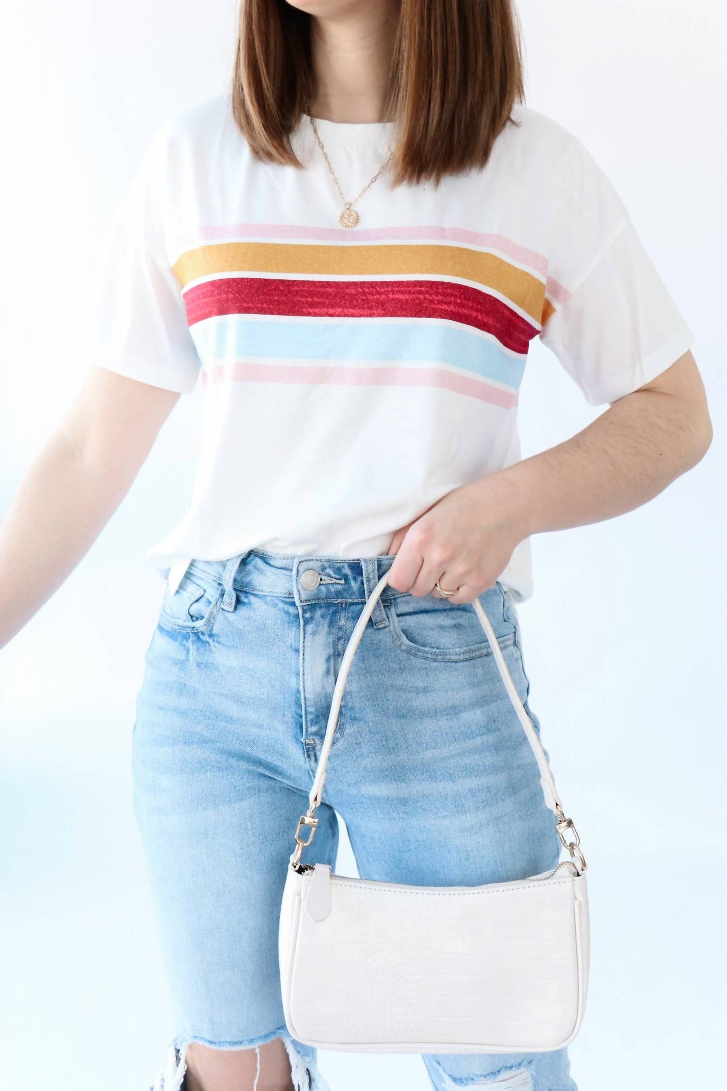 Riah Fashion - Croc-textured Faux Leather Convertible Bag