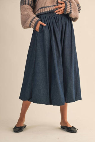Klesis - Denim Balloon Midi Skirt