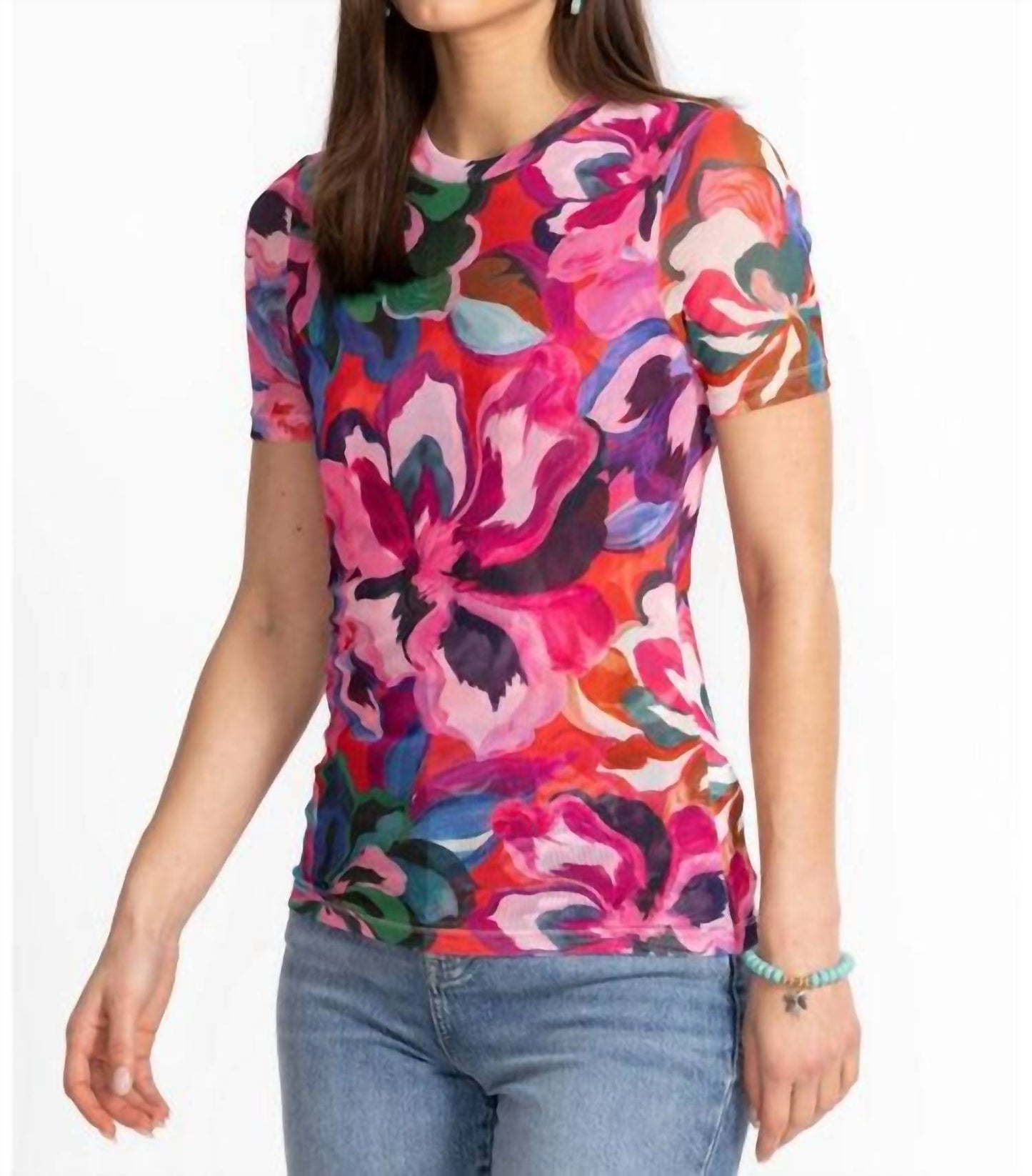 Johnny Was - ELEANOR SHORT SLEEVE MESH TEE
