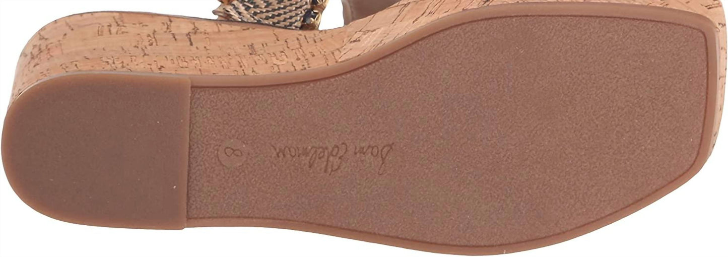 Sam Edelman - Women's Double Strap Slip On Open Toe Wedge Sandals