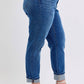 Judy Blue - Plus Mid-rise Boyfriend Jeans With Cuff