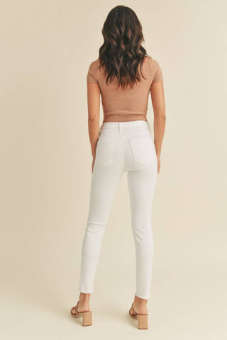 Just Black Denim - Calça Jeans Skinny Mini com Barra Desfiada