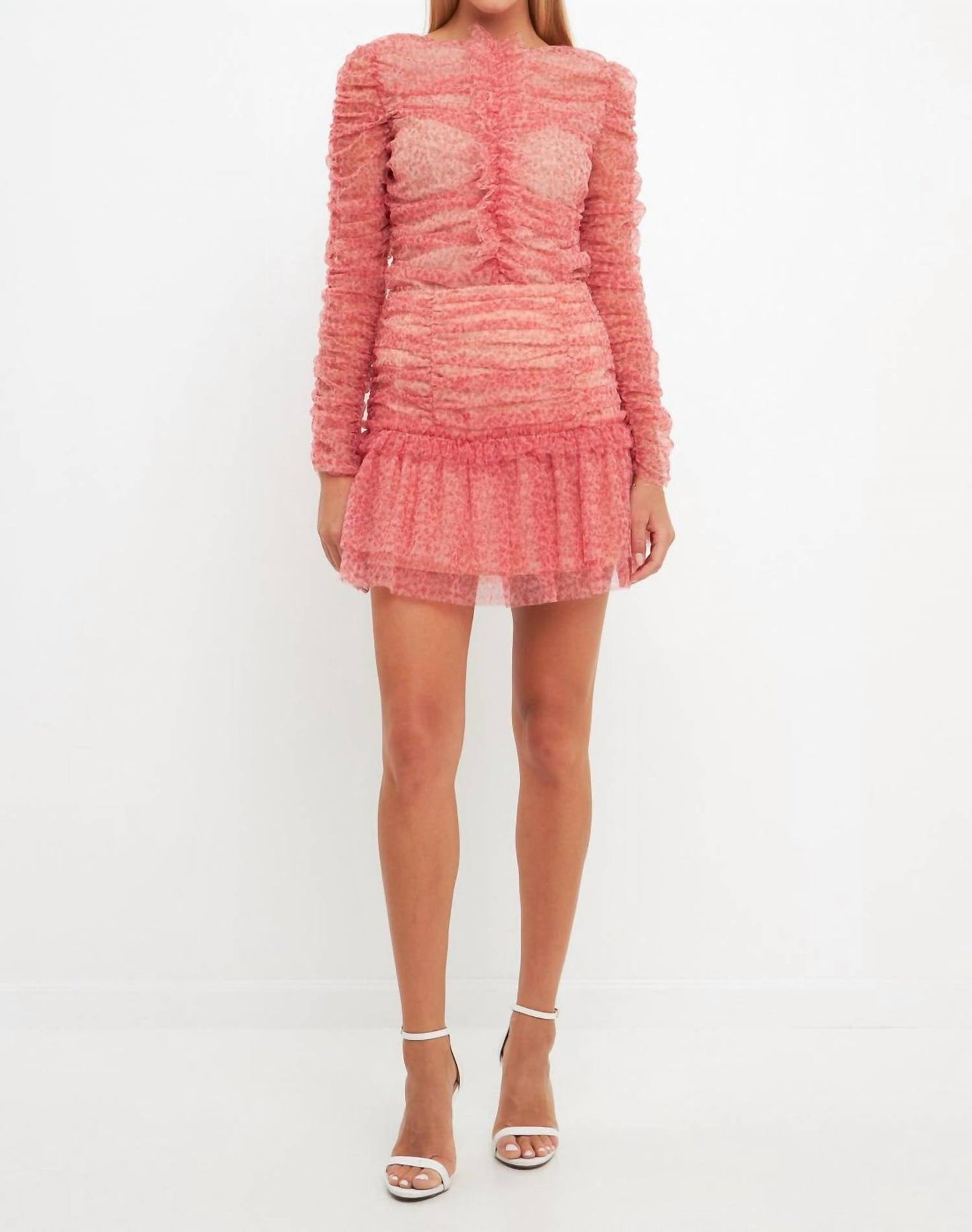 Endless Rose - Shirred Floral Mesh Skirt