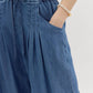 Entro - Pintuck Denim Wide Leg Pants