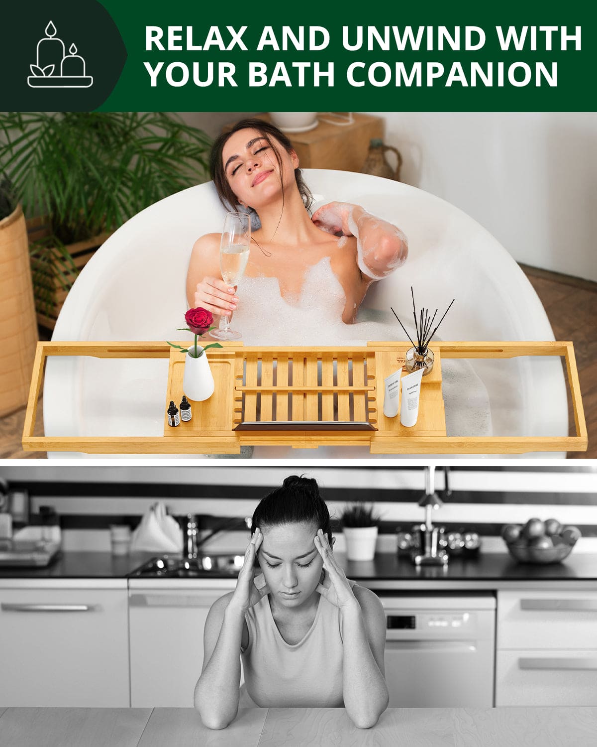 Bathtub Caddy Tray Lite, Natural
