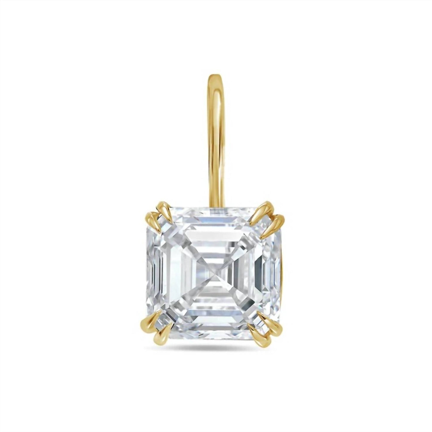 Diana M Jewels - 5.00 Cts Lab Grown Asscher Diamond Drop Earrings