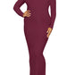 SKIMS Soft Lounge Long Sleeve Maxi Dress - Wine